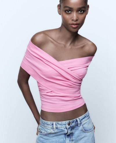 ZARA NWT  Wrap Top in Pink