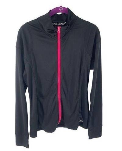 Soffe  Women's Full Zip Jacket Mock Neck Activewear Athletic Pocket Black Size XL