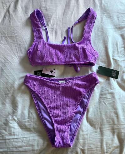 Wild Fable NWT Purple Ribbed Two Piece Bikini Set