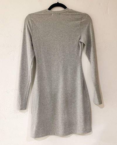 Reformation  Jeans Tam Mélange Stretch Organic Cotton Jersey Mini Dress in Gray E