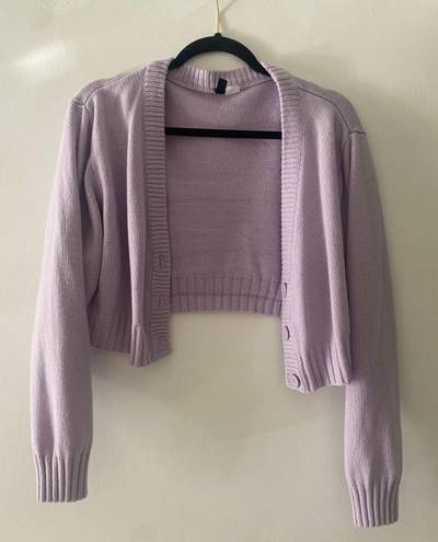 H&M Purple Cardigan Lavender Button