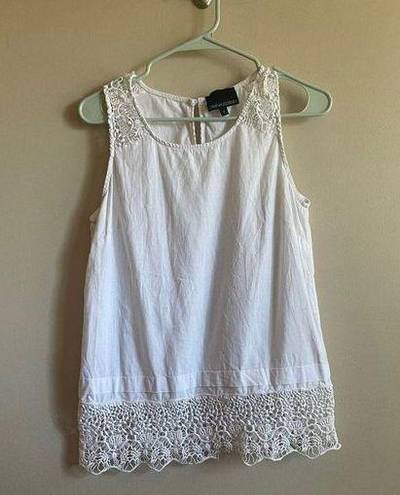 Cynthia Rowley  linen blend womens white tank small