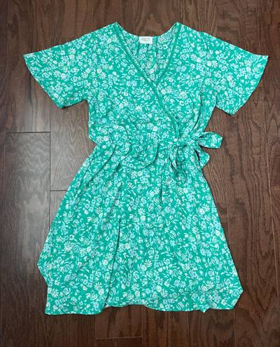 Sienna Sky Green Floral Wrap Dress 