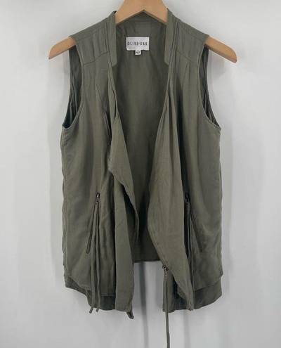 Olive & Oak  x Evereve Vest Size Small Army Green Military Olive Casual Zipper