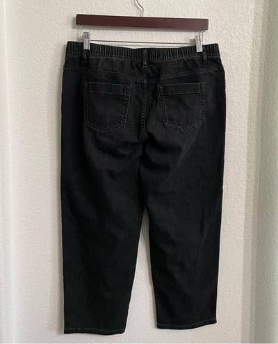 J.Jill  Pure Denim Womens Jeans Washed Black Relaxed Ankle Pull On Size Medium P