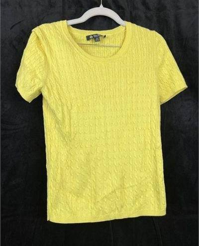 Brooks Brothers  Womens Medium M Marigold Yellow  Short Sleeve Top