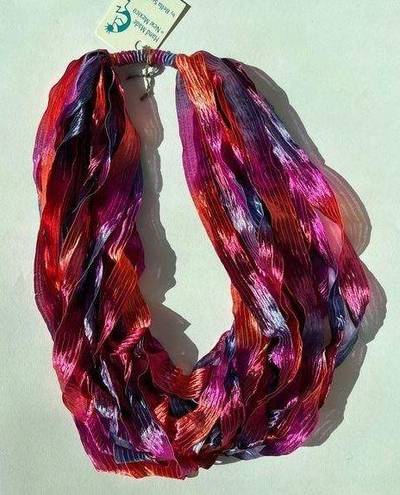 infinity Handmade Necklace /  Scarf Pink Bohemian NWT