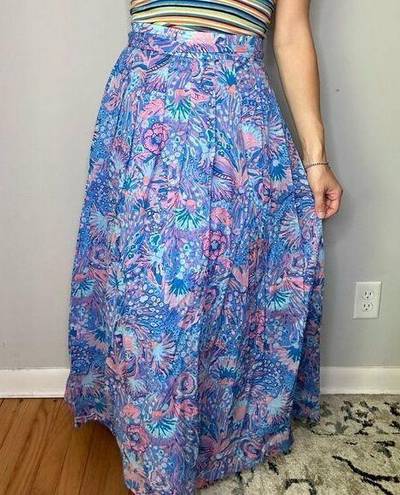 Talbots  Paisley Pastel Colors Flowing Floral Maxi Voile Skirt