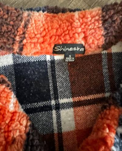 Shinestar Fuzzy Flannel coat 