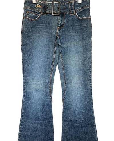 Vintage Blue  Asphalt bootcut/flare denim jeans with denim chunky belt detail