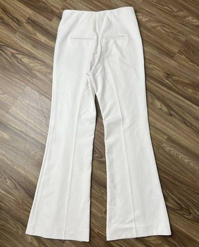 Veronica Beard  Size 10 Judy Off White Flare Pintuck Suit Pants High Rise Stretch