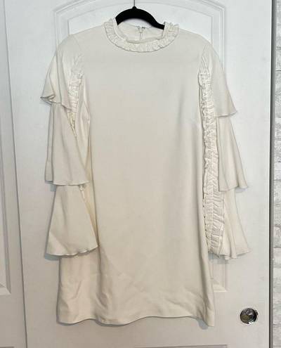 Alexis  Marianne Dress in Ivory ruffle tiered sleeve high neck medium m