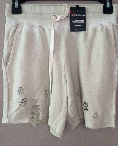 N: Philanthropy Coco Shorts Distressed Vintage Bone Beige Womens Size XS - NWT