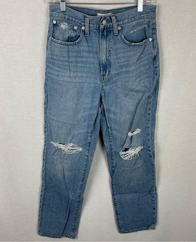 Madewell  The Perfect Vintage Straight Distressed Rigid High Rise Jean