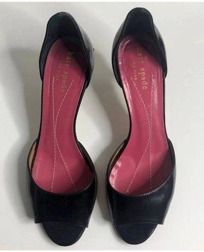 Kate Spade  New York Black Peep Toe Kitten Heels