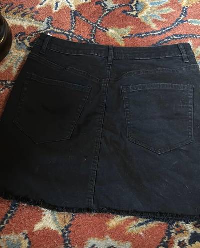 Garage Black Denim Mini Skirt