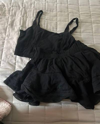 Aerie Black Set Skirt And Top