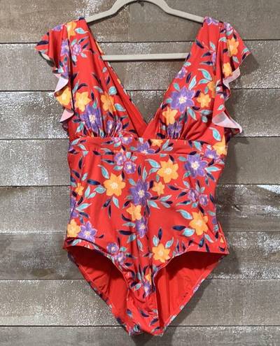 Modcloth  one piece tropical padded swimsuit size XL