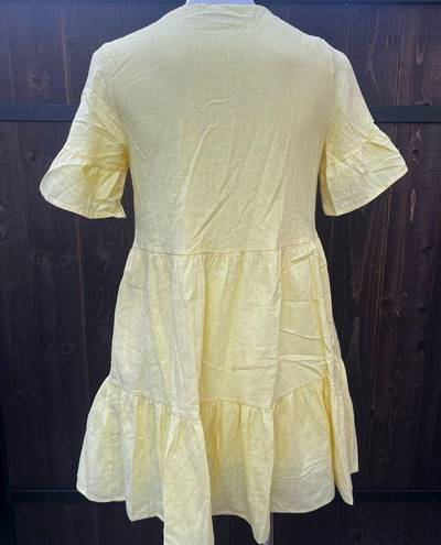 Fancyinn  yellow short sleeve dress