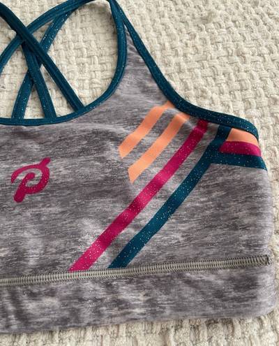 Peloton Grey Rainbow Workout Sports Bra