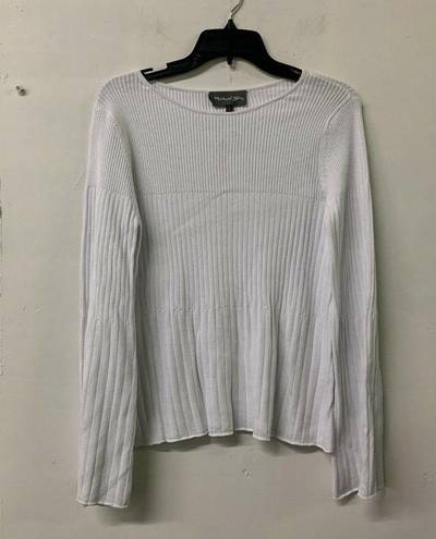 Michael Stars  Womens White Silk Blend Madaline Pullover Sweater