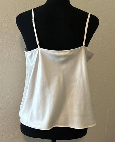 Nine West  White Satin Cowl Neck Adjustable Strap Cami NWOT