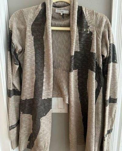 FATE. Duster Swearer Wrap Cardigan Dust Pink Grey Print Cropped Style Large