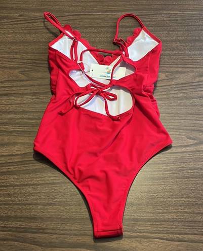 Beachsissi NWT  Small Red One Piece Swimsuit Bathing Suit NEW