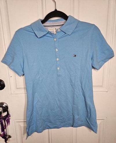 Tommy Hilfiger Women’s Medium Preppy Blue Slim Fit Collared Polo