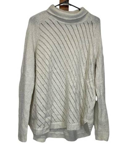 Lou & grey  Cream Knit Long Sleeve Cowl Turtleneck Sweater Size XL