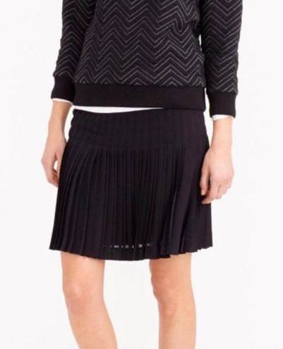 J.Crew  $110 Lattice Black Pleated Mini Skirt Size 6 NWT