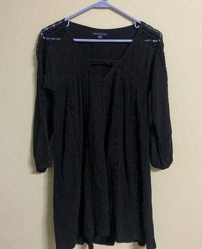 American Eagle  Black Babydoll Crochet Dress Liked Size XXS