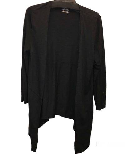 Chico's Chico’s Ultimate Tee Open Front Cardigan Pockets Black 1 Petite