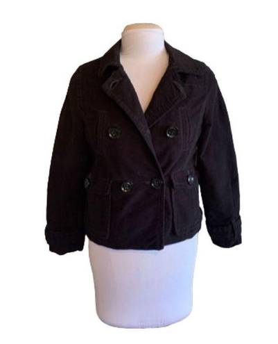 American Eagle  Peacoat Black Double Breasted Brushed Cotton Size Medium