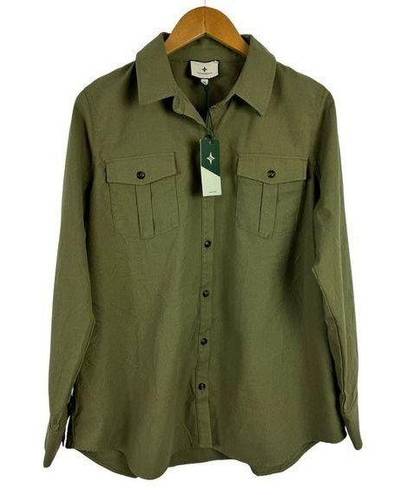 Tuckernuck  New Olive Steele Button Down Long Sleeve Boyfriend Shirt Top Size XL