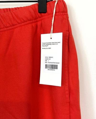 Mate the Label NWT  Organic Red Fleece Relaxed Pocket Sweatpants - L