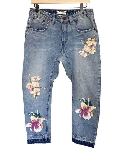 One Teaspoon  Orchid Saints Floral Slouch Boyfriend Capri Jeans 26