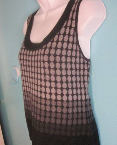 Talbots  Wool Vest  Sweater Top Black & Gray 1980's Vintage