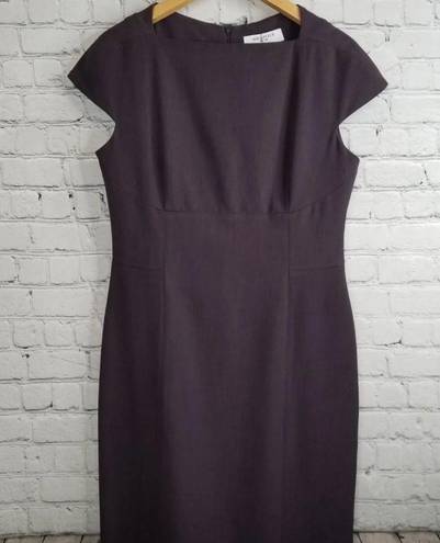 MM.LaFleur M.M. Lafleur Ashley Crepe Sheath Dress 8 Womens Cap Sleeve FIG Purple Brown