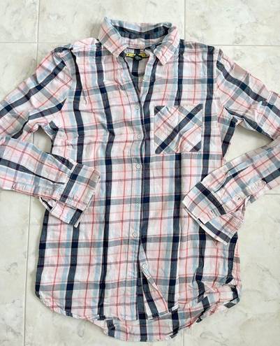 Prince And Fox  Pink Multicolored Flannel Long Sleeve Women XS (Extra Small)