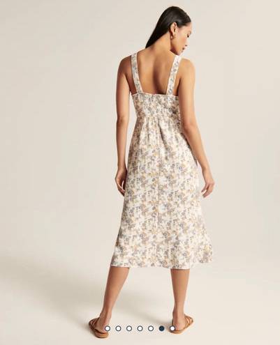 Abercrombie & Fitch Cinched Neck Slip Midi Dress