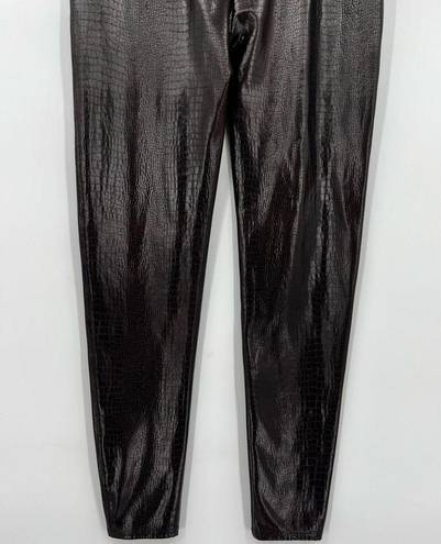 Spanx 🆕 NWOT  Faux Leather Croc Leggings Crocodile Pants High Waisted Brown 2X