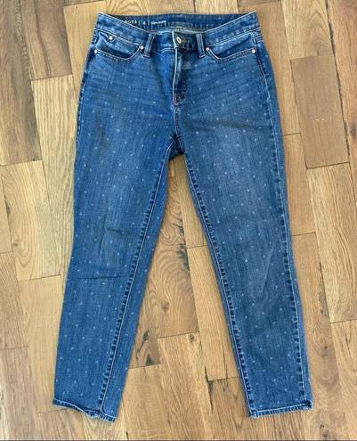 Talbots  Flawless Slim Ankle Fit Tulip print Blue Jeans Size 4