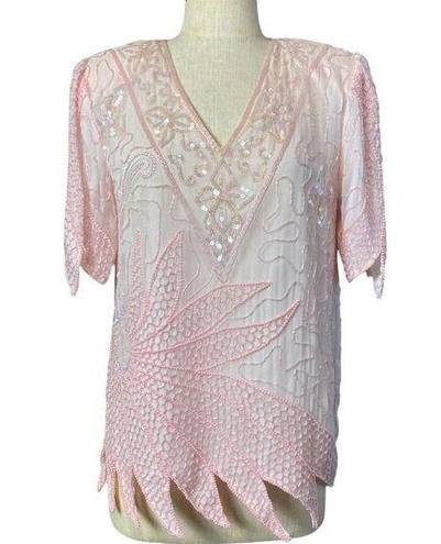 Scala  silk sequin blouse