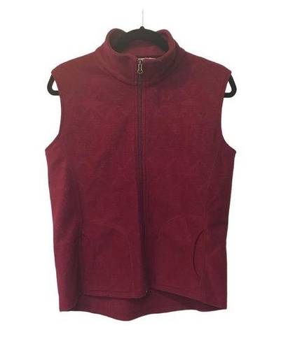 Woolrich  fleece vest M Merlot Wine Maroon color zip up, pockets burgundy
