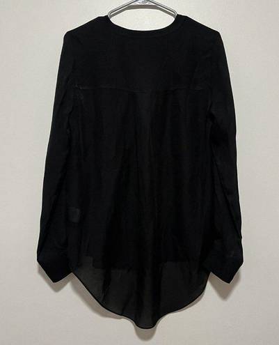 Veronica Beard  Black Silk Semi-Sheer Tunic Blouse Size 6