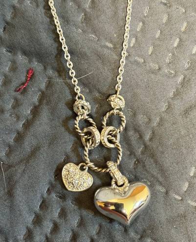 Chunky Heart Necklace Silver