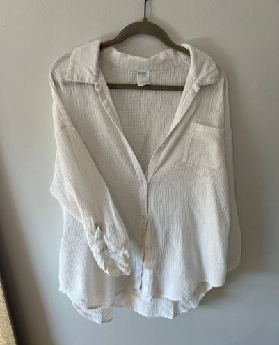 White Gauze Button Down Size L