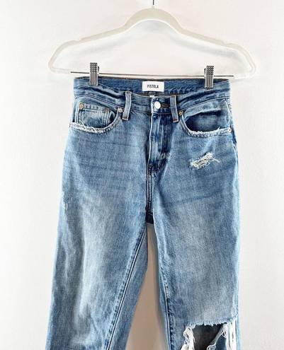 Pistola  Presley High Rise Distressed Relaxed Roller Jeans Denim Blue 24