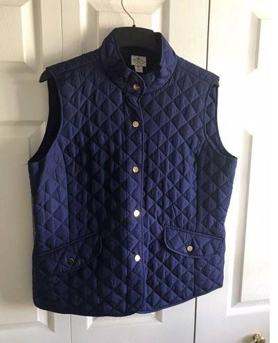 St. John’s Bay St John's Bay Quilted Vest Women's Puffer Snap Front Pockets Navy Blue Size XL